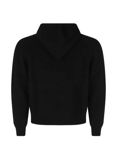 DUNST ribbed-knit zip-up hoodie