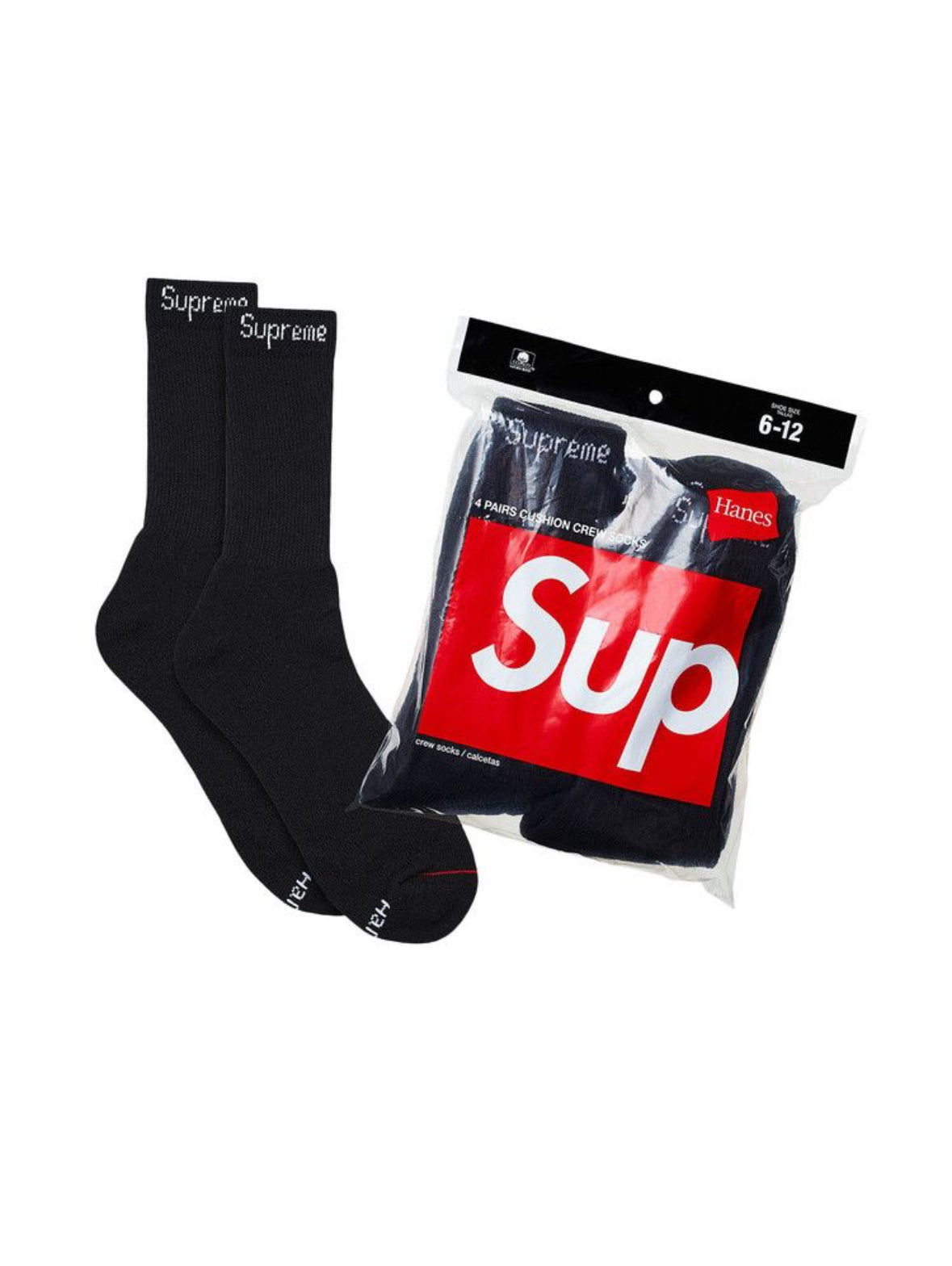 Supreme x Hanes Crew Socks 2 pack