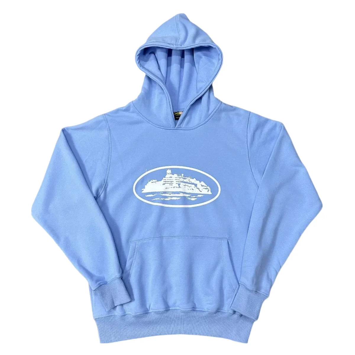 Corteiz Alcatraz Island Heavyweight Hoodie Light blue