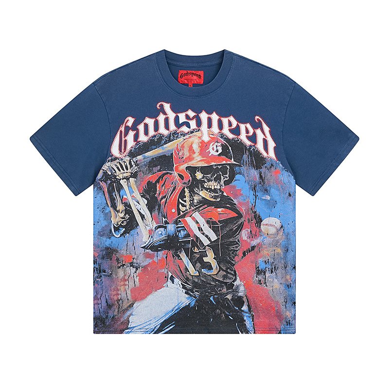 Godspeed Baseball Skull Graphic T-Shirt