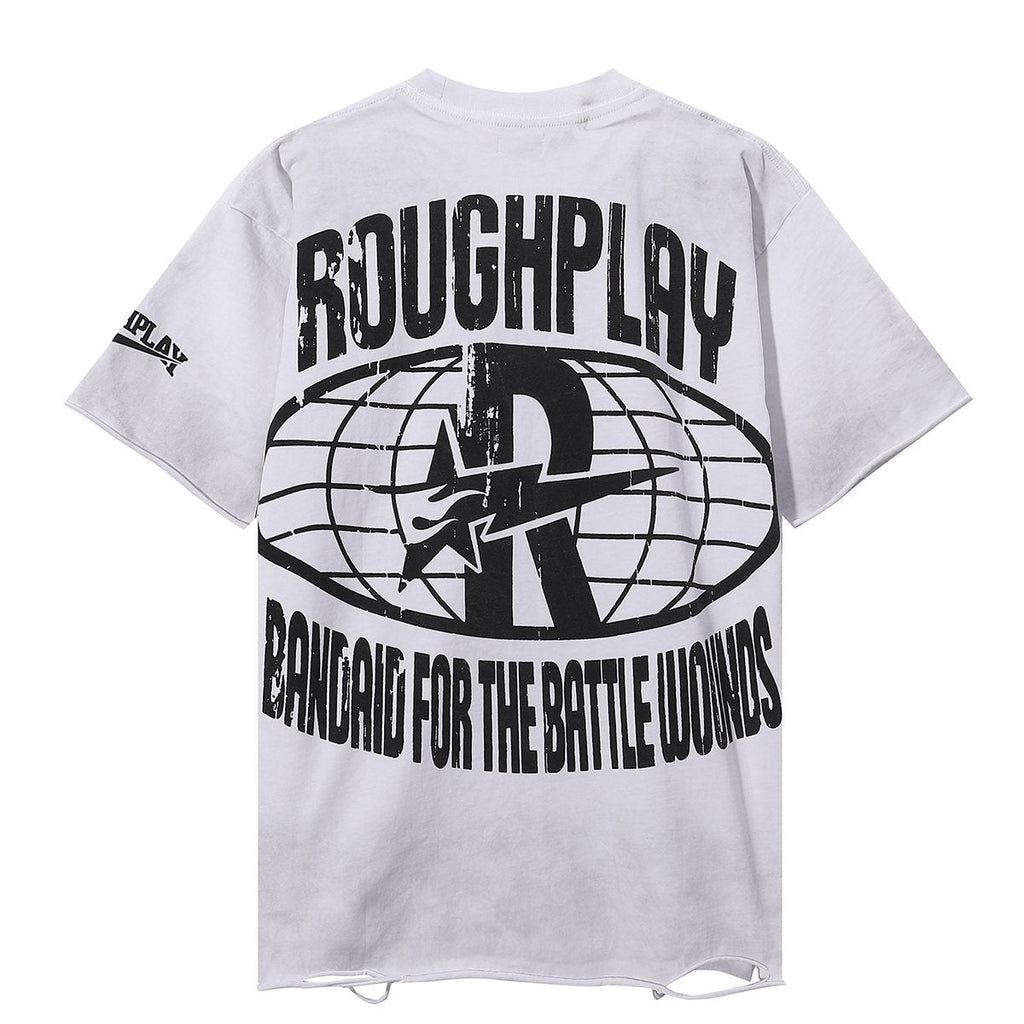 Rough Play Jesus Graphic Distressed Washed T-Shirt