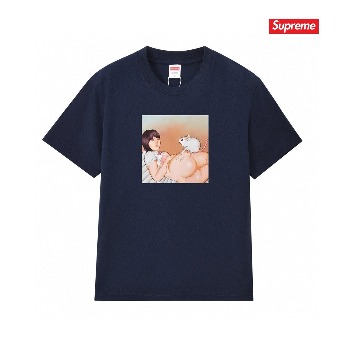 Supreme Anime-Style Graphic Short-Sleeve T-Shirt