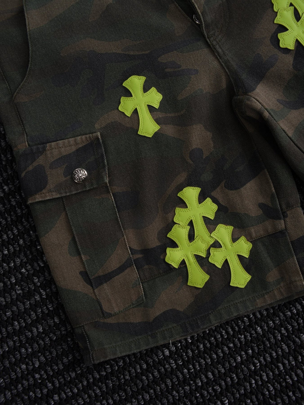 Chrome Hearts Camo Cross Patch Cargo Shorts