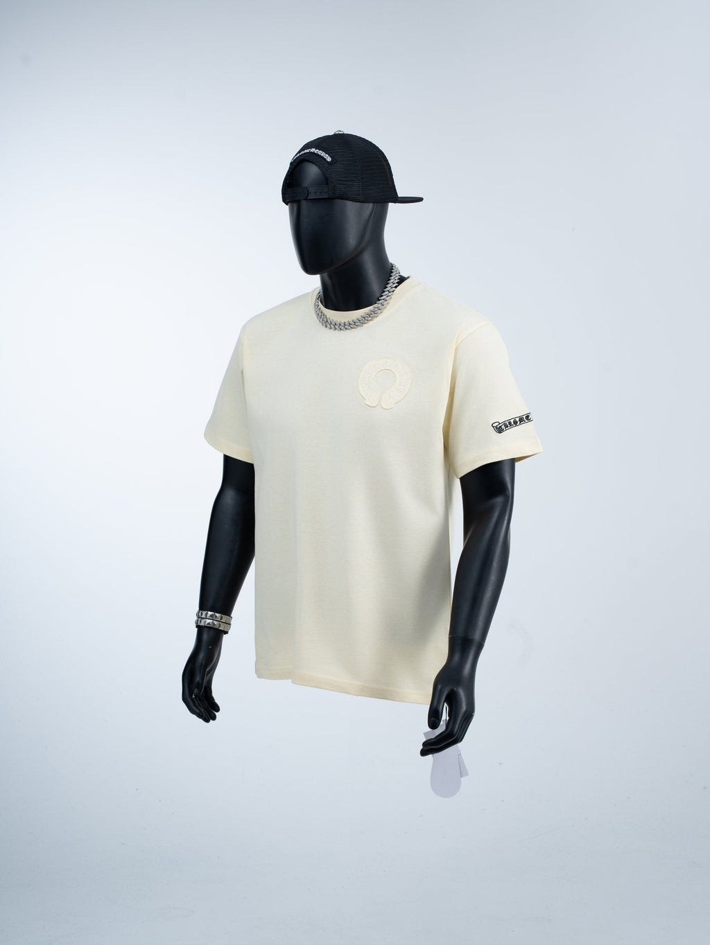Chrome Hearts Cream Horseshoe Graphic T-Shirt