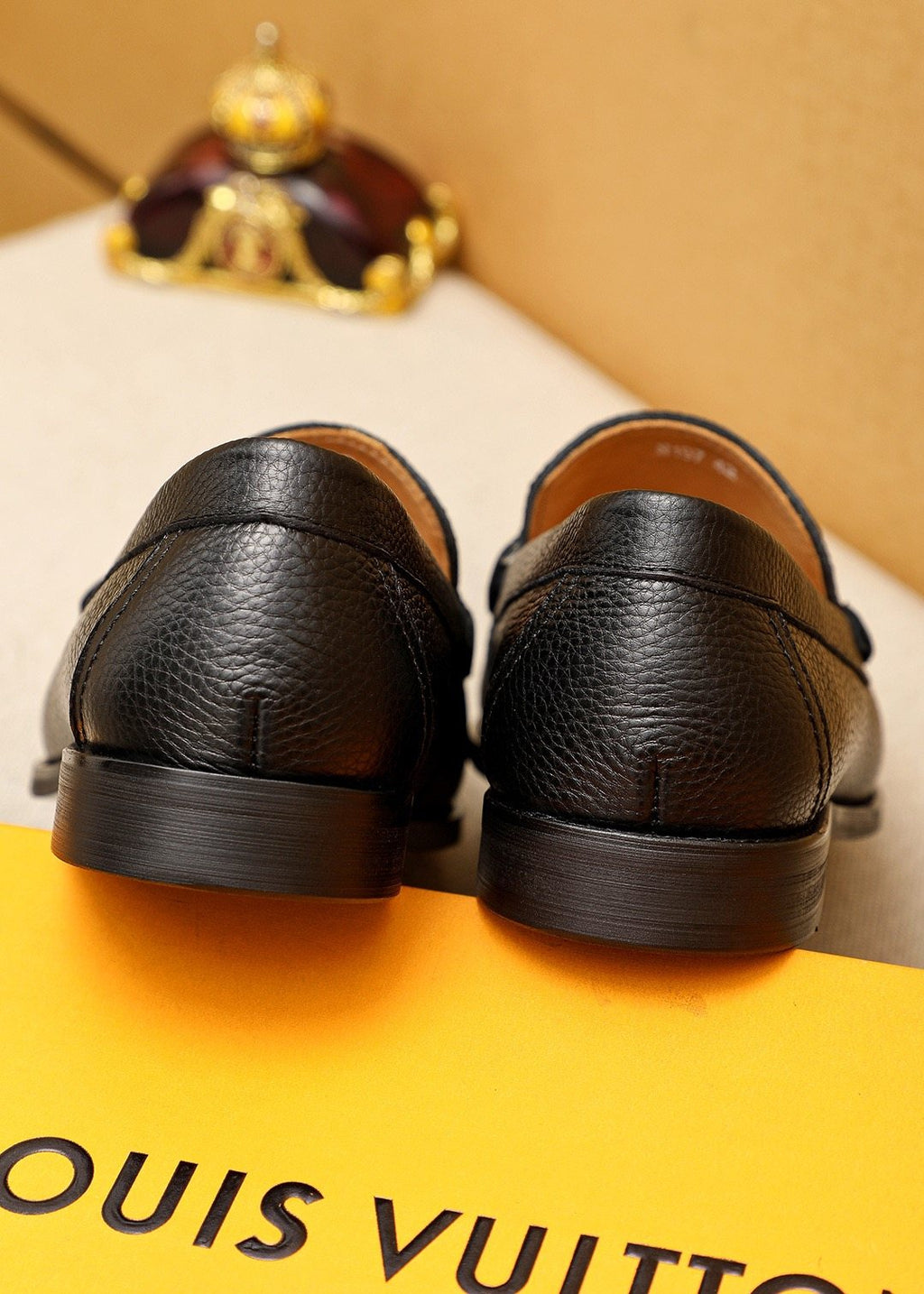 Louis Vuitton Black Pebbled Leather Loafers - Silver-Tone Hardware