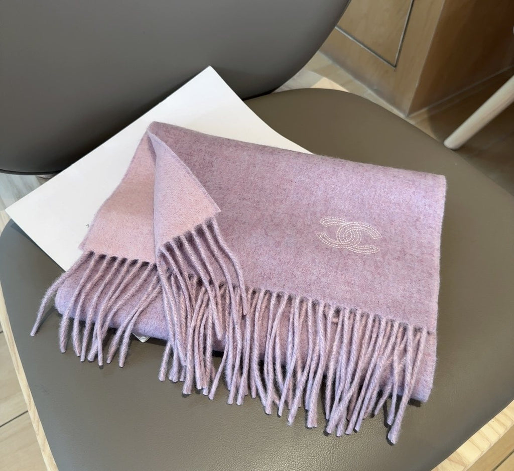 Chanel Two-Tone Fringed Scarf