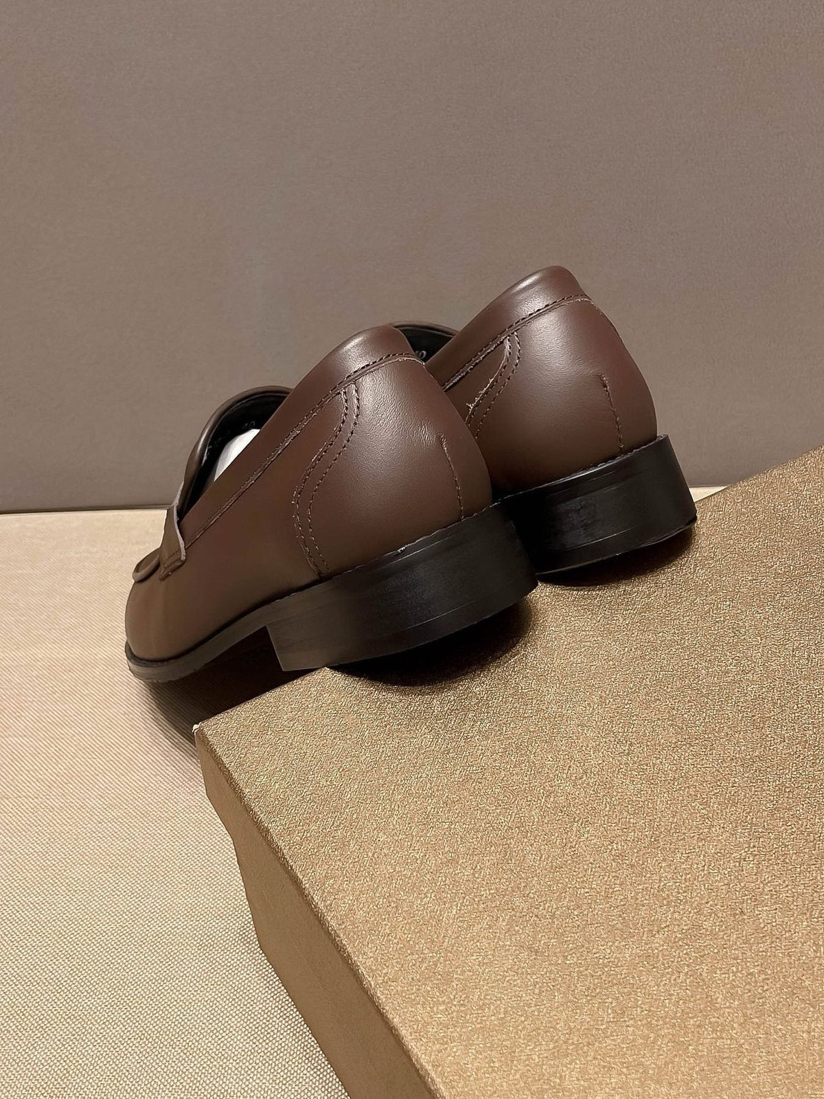 Louis Vuitton Men's Brown Buckle Slip-On Dress Shoes