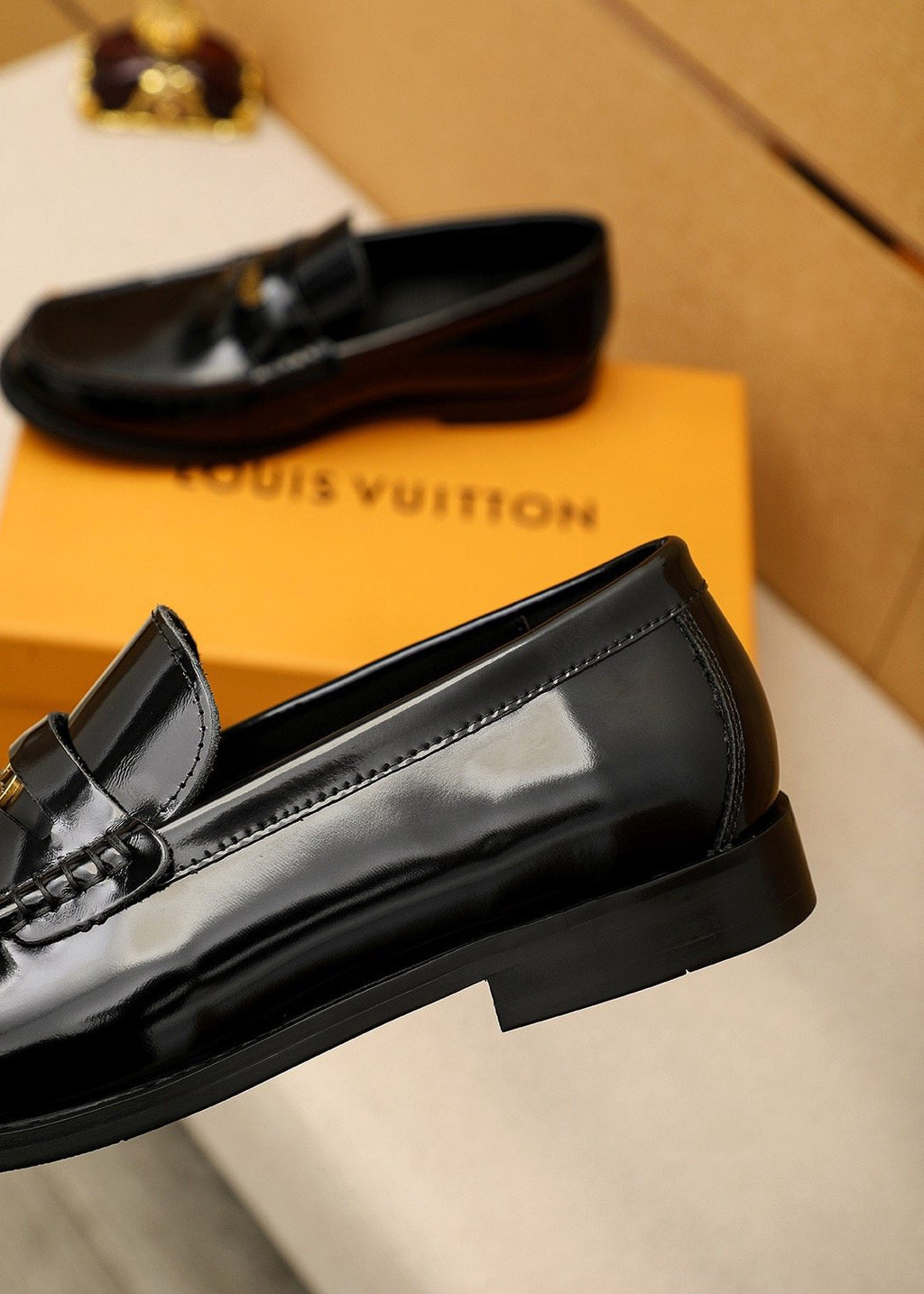 Louis Vuitton Black Leather Buckle Loafers