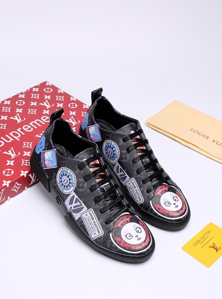 Louis Vuitton Black Graphic Low-Top Sneakers