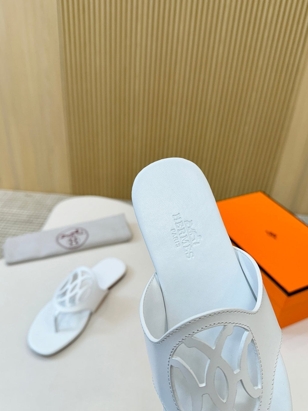 Hermès Cutout Strap Slide Sandals
