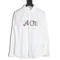 Dior Floral-Detail Logo Long-Sleeve Shirt - White
